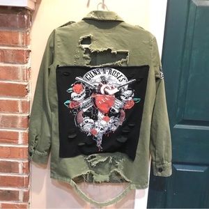 Zara Trafaluc | Deconstructe Distressed Cutout | Guns N’ Roses | Utility Jacket
